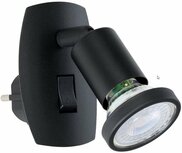 Eglo Parrini Stekkerspot Zwart