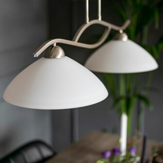 Steinhauer CAPRI hanglamp staal 2-lichts