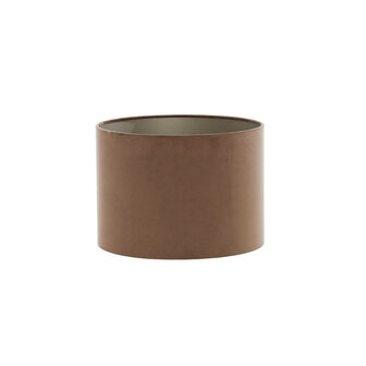 Light &amp; Living kap cilinder 25-25-18 cm VELOURS chocolade bruin