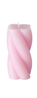 Boltze Home Kaars Twist gedraaide stompkaars H14cm Dia 7cm roze