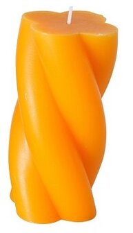 Boltze Home Kaars Twist gedraaide stompkaars H14cm Dia 7cm oranje