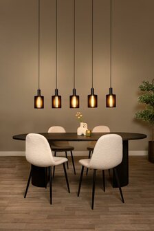 Lucide hanglamp LAMBRES zwart 4-lichts