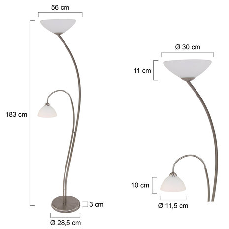 Steinhauer CAPRI vloerlamp staal