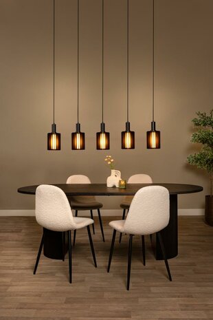 Lucide hanglamp LAMBRES zwart 4-lichts